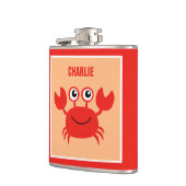 Flasques Flacons de monogramme personnalisés de Happy Crab (Gauche)