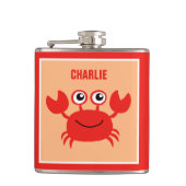 Flasques Flacons de monogramme personnalisés de Happy Crab (Devant)