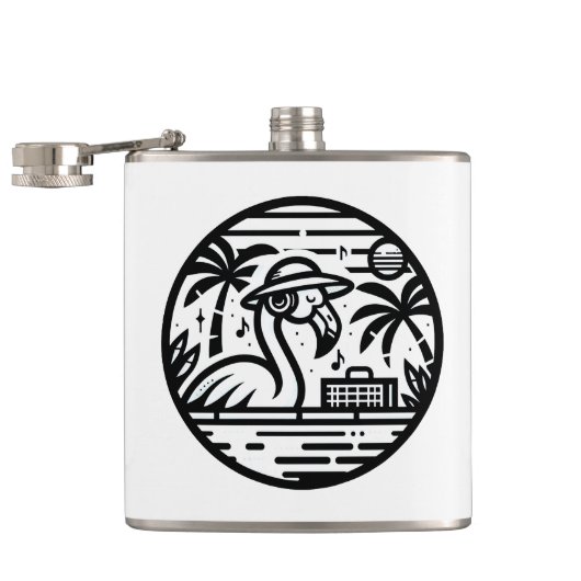 Flasques Flamant rose à l'écoute de la musique - Vibes trop (Ouvert)