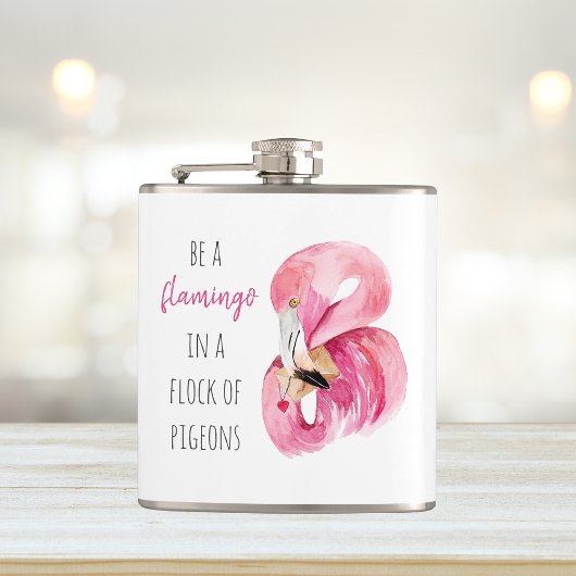 Flasques Flamant rose Aquarelle Exotique Rose Moderne Avec 
