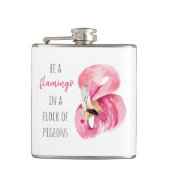Flasques Flamant rose Aquarelle Exotique Rose Moderne Avec  (Devant)