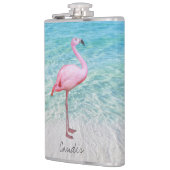 Flasques Flamant rose rose mignon Tropical Sandy Beach Nom  (Gauche)