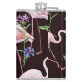 Flasques Flamants d'aquarelle et fleurs sauvages motif. (Dos)