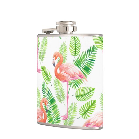 Flasques Flamants roses et feuilles tropicaux (Gauche)