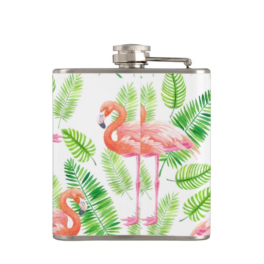 Flasques Flamants roses et feuilles tropicaux (Dos)