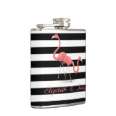 Flasques Flamants roses mignons ,Rayures noires et blanches (Droite)