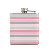 Flasques Flamants roses mignons, Rayures, Personnalisé (Dos)