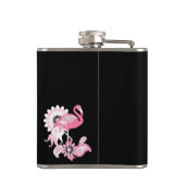 Flasques Flamingo Rose Noir Moderne Fantaisiste (Dos)