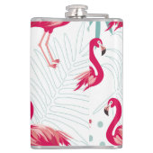 Flasques Flamingo tropical et feuille, motif d'été. (Dos)