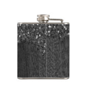 Flasques Flamme blanc noir scintille bois rustique Monogram (Dos)