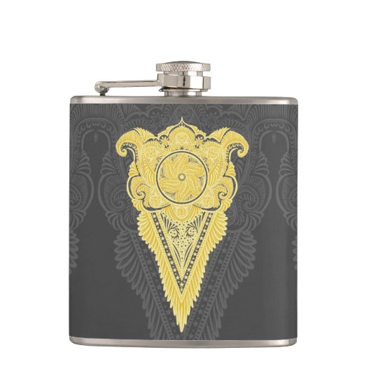 Flasques flamme dorée ornementale (Devant)