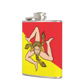 Flasques Flamme patriotique avec Drapeau de Sicile, Italie (Gauche)