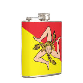 Flasques Flamme patriotique avec Drapeau de Sicile, Italie (Droite)