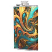 Flasques Flammes Abstraites or Turquoise orange, (Gauche)
