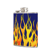 Flasques Flammes de course classique sur bleu marine (Gauche)