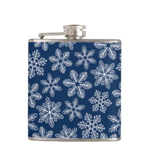 Flasques Flammes de neige sur bleu foncé