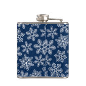 Flasques Flammes de neige sur bleu foncé (Dos)