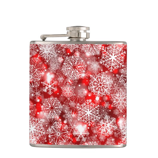 Flasques Flammes de neige sur rouge (Devant)