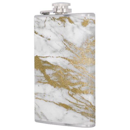 FLASQUES FLASK EN ACIER INOXYDABLE ABSTRAIT EN MARBRE BLANC (Gauche)