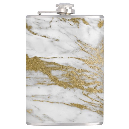 FLASQUES FLASK EN ACIER INOXYDABLE ABSTRAIT EN MARBRE BLANC (Devant)