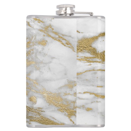 FLASQUES FLASK EN ACIER INOXYDABLE ABSTRAIT EN MARBRE BLANC (Dos)