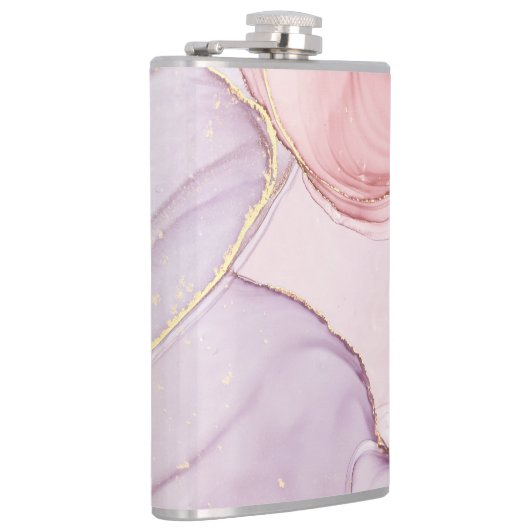 FLASQUES FLASK EN ACIER INOXYDABLE ABSTRAIT EN MARBRE ROSE (Droite)