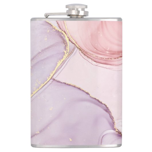FLASQUES FLASK EN ACIER INOXYDABLE ABSTRAIT EN MARBRE ROSE (Devant)