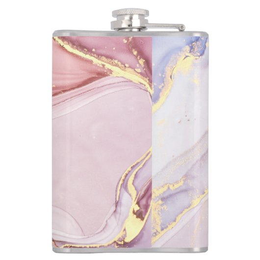 FLASQUES FLASK EN ACIER INOXYDABLE ABSTRAIT EN MARBRE ROSE (Dos)