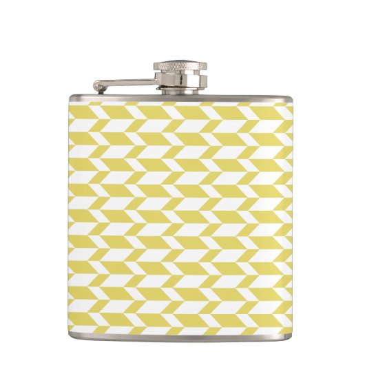 Flasques Flèche à deux tons en gras Chevron rayé jaune blan (Devant)
