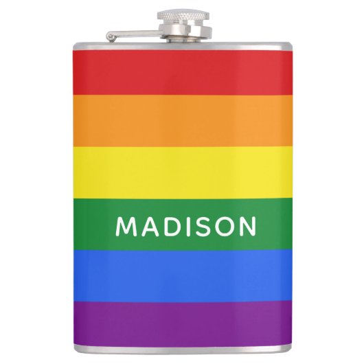 Flasques Flèche de nom personnalisé Rainbow Flag (Devant)