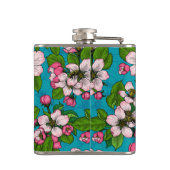 Flasques Fleur d'Apple sur le turquoise (Dos)