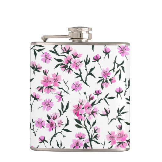 Flasques Fleur de cerisier blanc sur blanc (Devant)