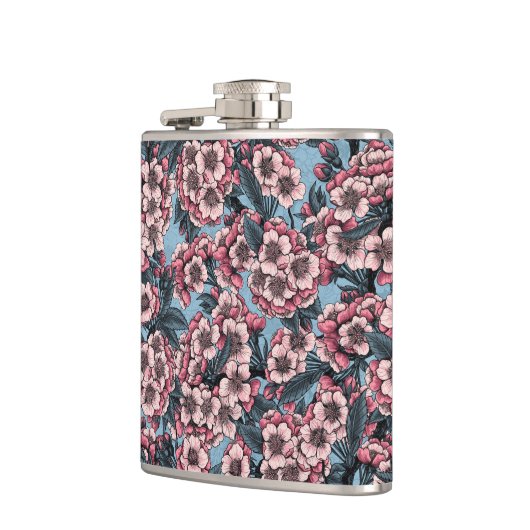 Flasques Fleur de cerisier rose et bleu (Gauche)