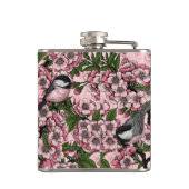 Flasques Fleur de cerisiers et poulets roses (Dos)