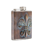 Flasques Fleur De Lis, Cuivre-Regard âgé imprimé (Droite)