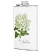 Flasques Fleur d'hydrangea verte et blanche avec nom (Gauche)