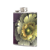 Flasques Fleur fractale grise et pourpre moderne abstraite (Gauche)