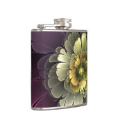 Flasques Fleur fractale grise et pourpre moderne abstraite (Droite)