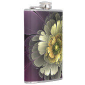 Flasques Fleur fractale grise et pourpre moderne abstraite (Droite)