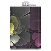 Flasques Fleur fractale grise et pourpre moderne abstraite (Dos)