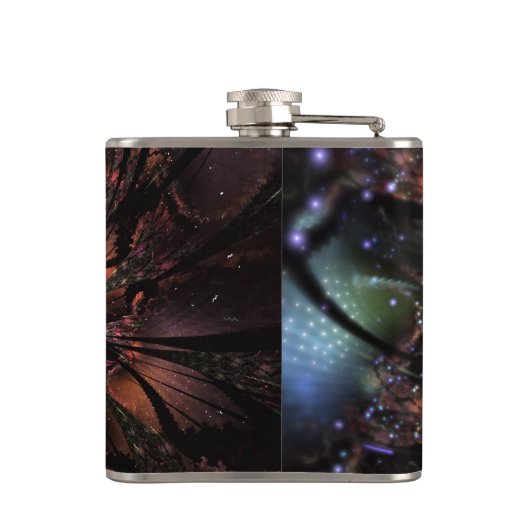 Flasques Fleur imaginaire fractale douce et tendresse (Dos)