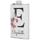 Flasques Fleur initiale rose boho personnalisée avec la let (Gauche)