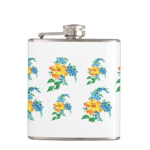 Flasques Fleur jaune et bleu