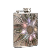 Flasques Fleur joyeuse abstraite beige marron floral fracta (Droite)