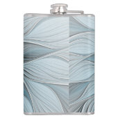 Flasques Fleur joyeuse abstraite fleur grise bleue fractale (Dos)