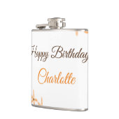 Flasques Fleur orange brune heureux anniversaire ajouter no (Gauche)