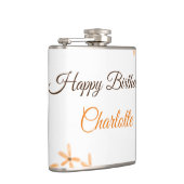 Flasques Fleur orange brune heureux anniversaire ajouter no (Droite)
