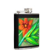 Flasques Fleur orange et fiole de feuilles vertes (Droite)