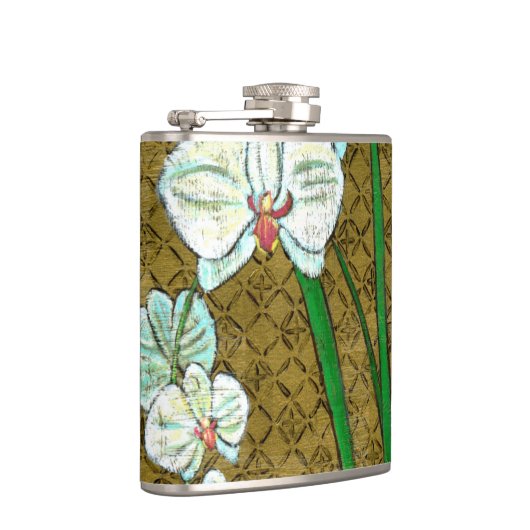 Flasques Fleurs blanches et tiges vertes à la frontière Bro (Droite)