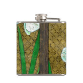 Flasques Fleurs blanches et tiges vertes à la frontière Bro (Dos)